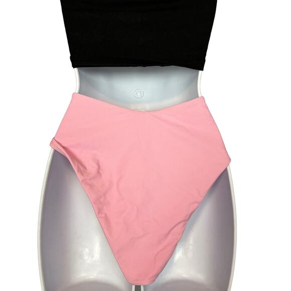Tularosa Pastel Pink Cheeky Bikini Bottom XL High Cut Solid Revolve Kyndle NEW - Picture 6 of 8